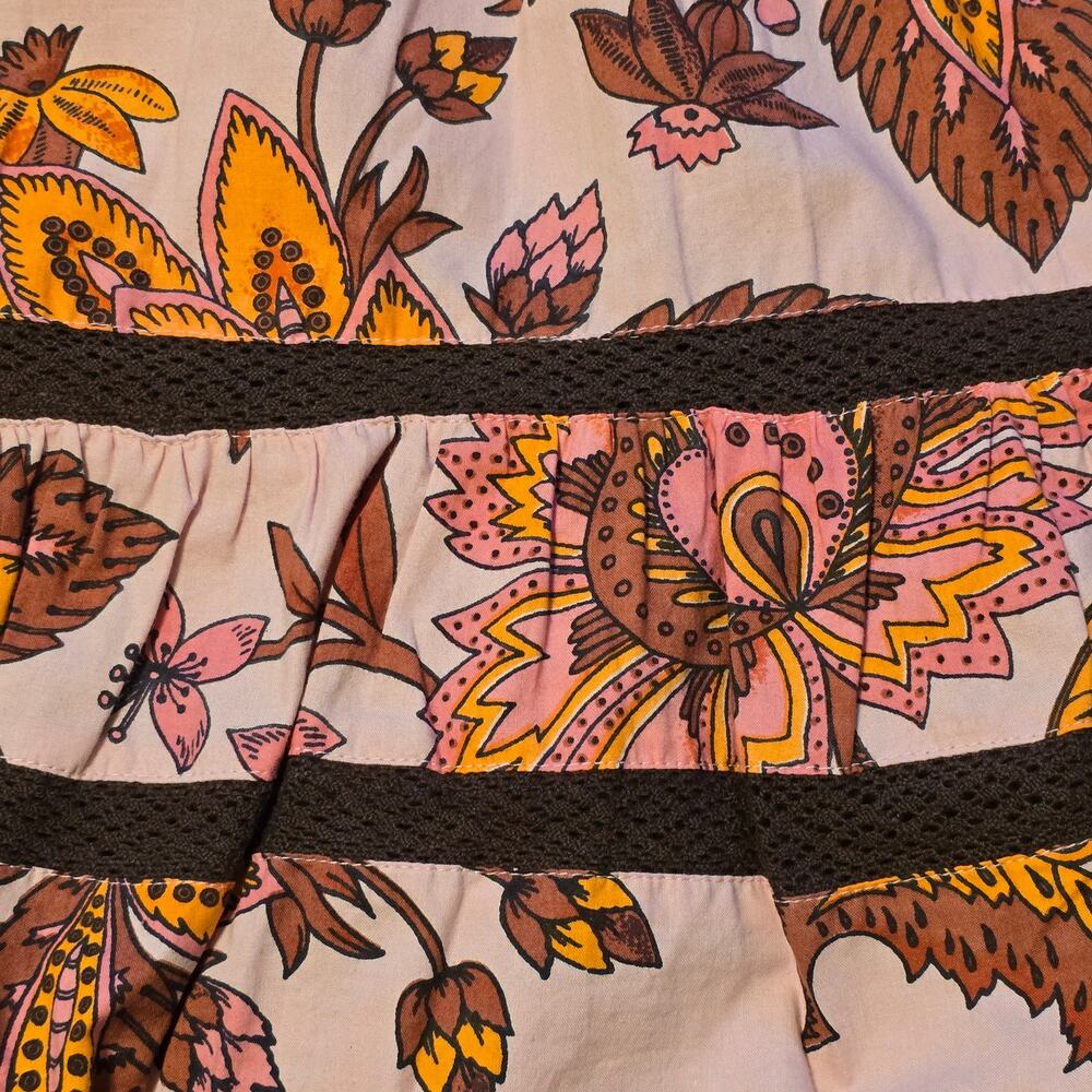 Tuckernuck Mini Dress Womens Small Pink Paisley Floral Print Sunset Chintz NWT - Picture 9 of 13